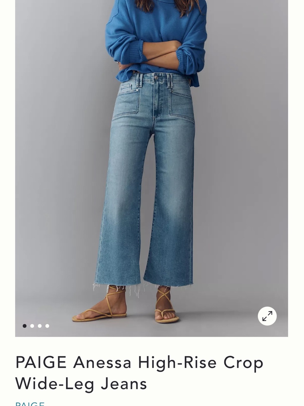 PAIGE Light Blue High-Rise Jeans with Front Patch Pockets